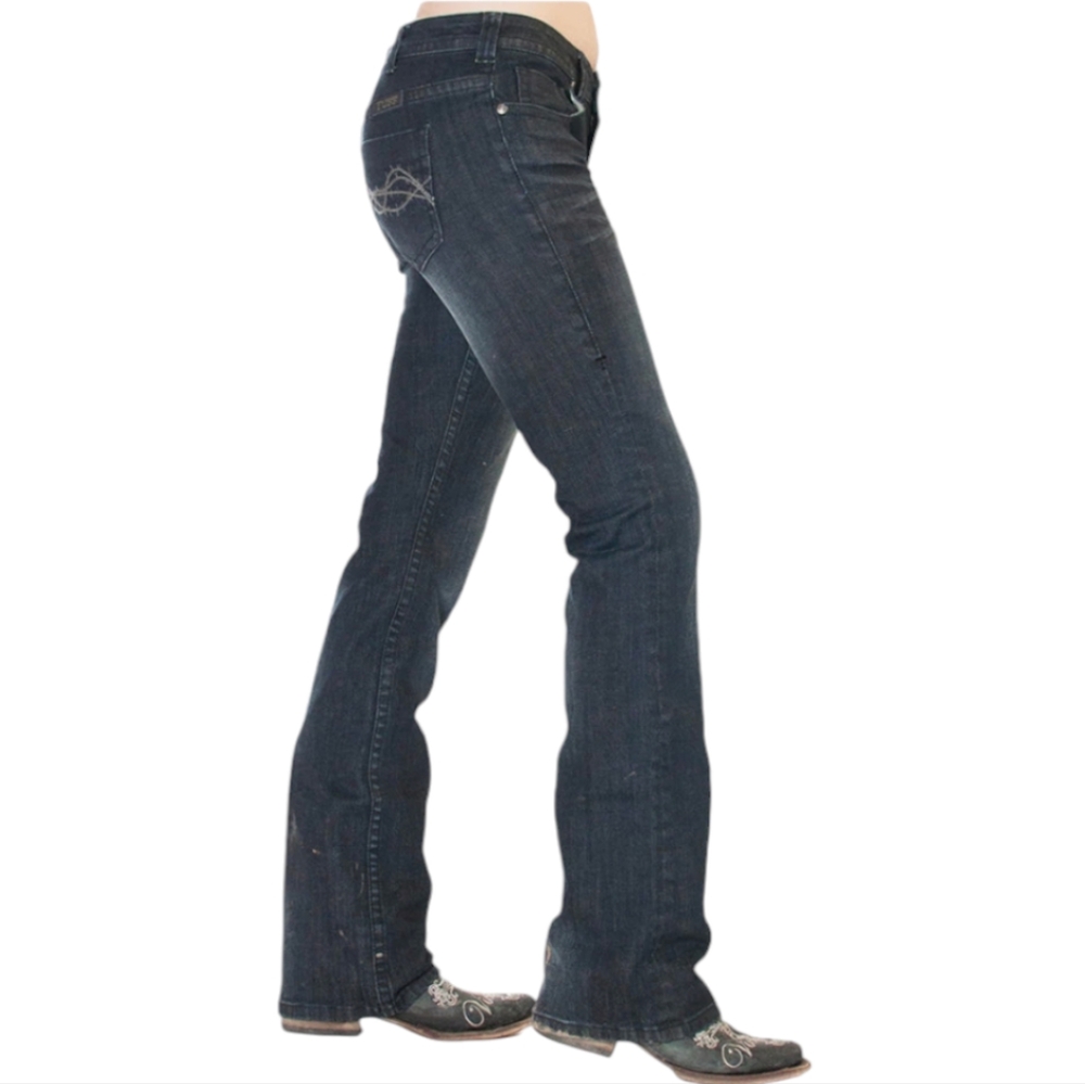 COWGIRL TUFF "Forever Tuff" bootcut natural waist darkwash jeans 26x35L